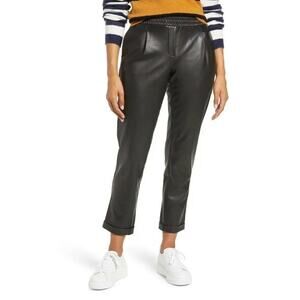 HALOGEN X ATLANTIC PACIFIC NEW $99 Faux Leather Cropped Pant Black‎ Large